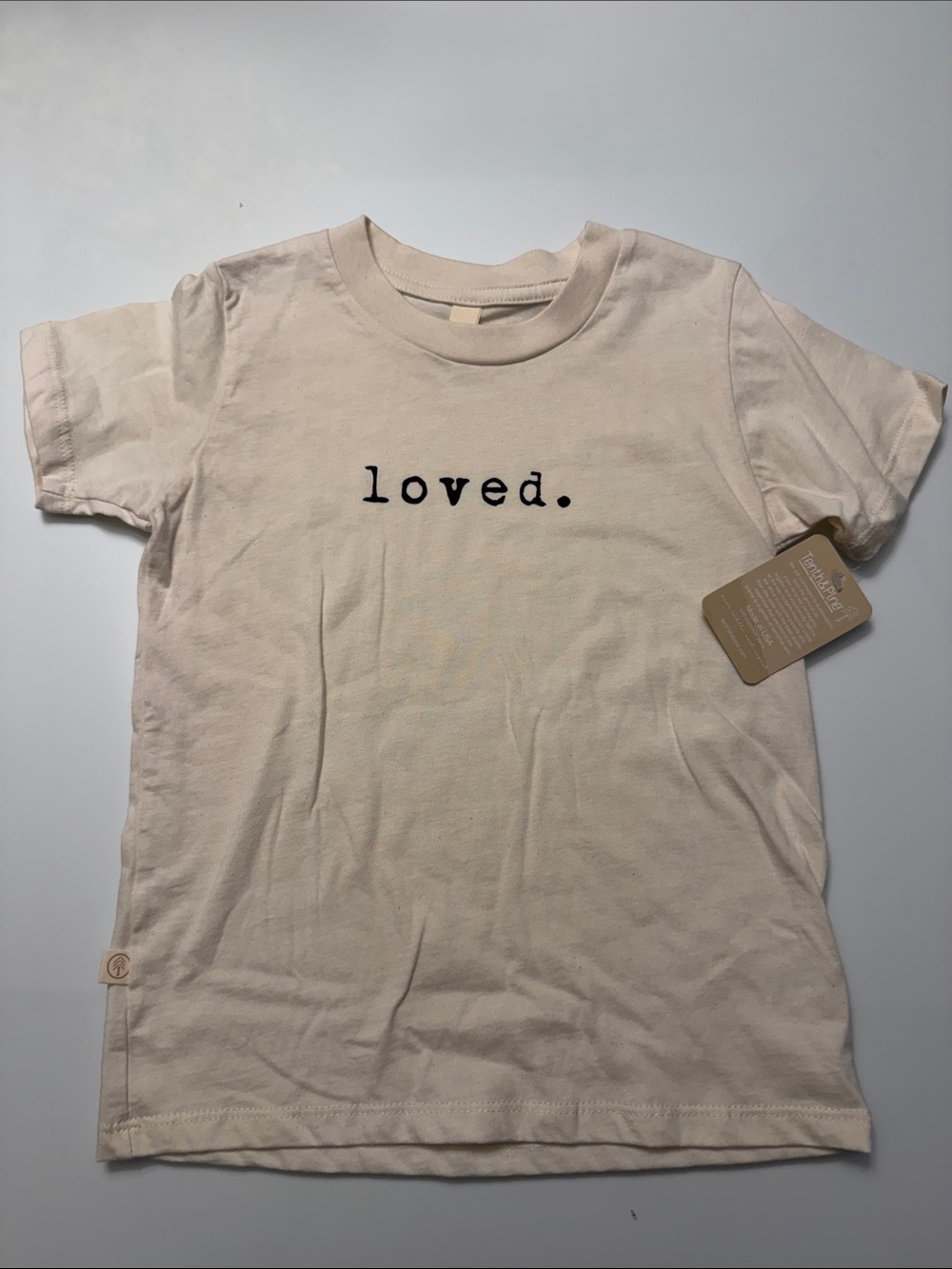 Loved. Graphic Tee - Cream Kids Short Sleeve Shirt